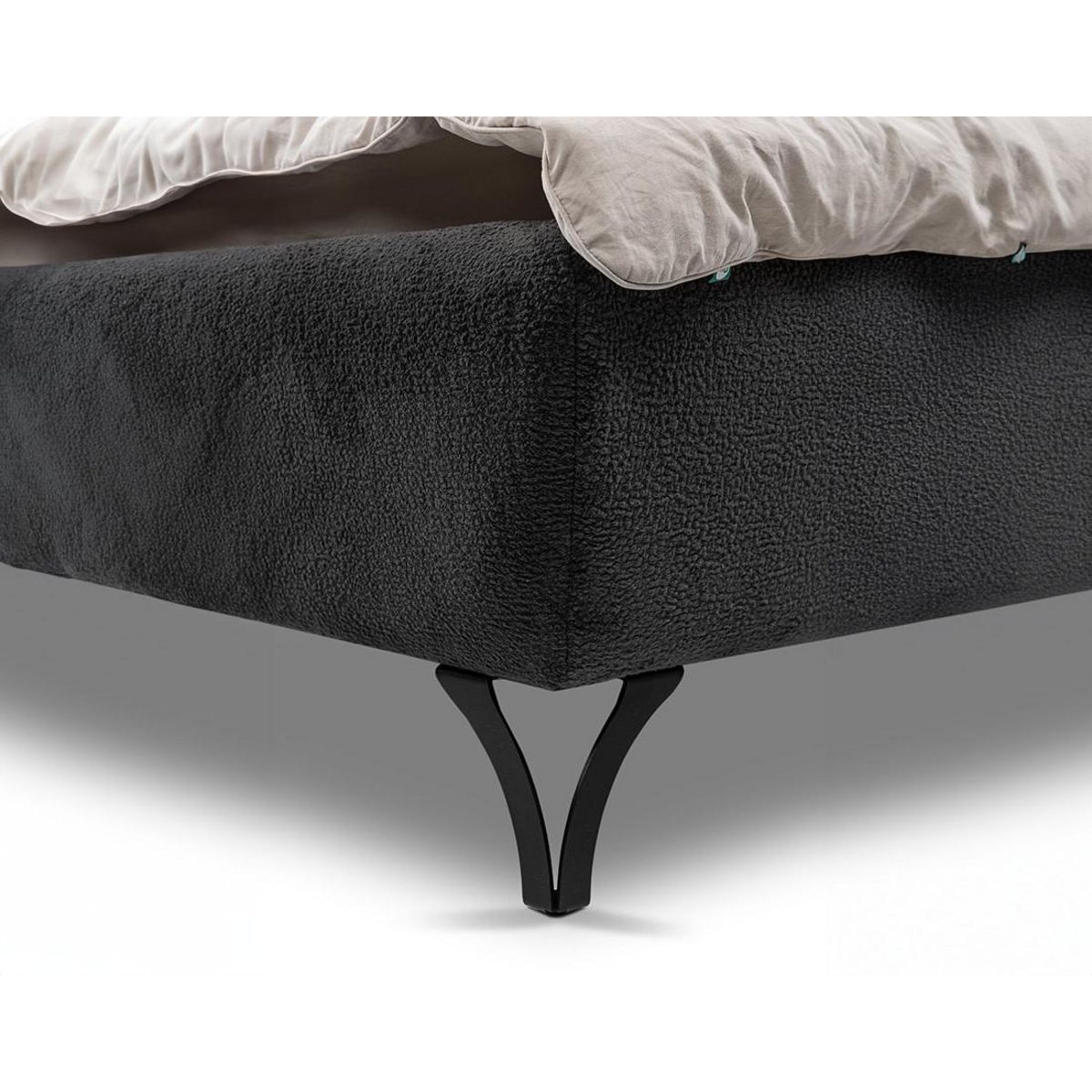 LISA DESIGN Sohan - lit coffre - 160x200 - en tissu bouclette - sommier inclus