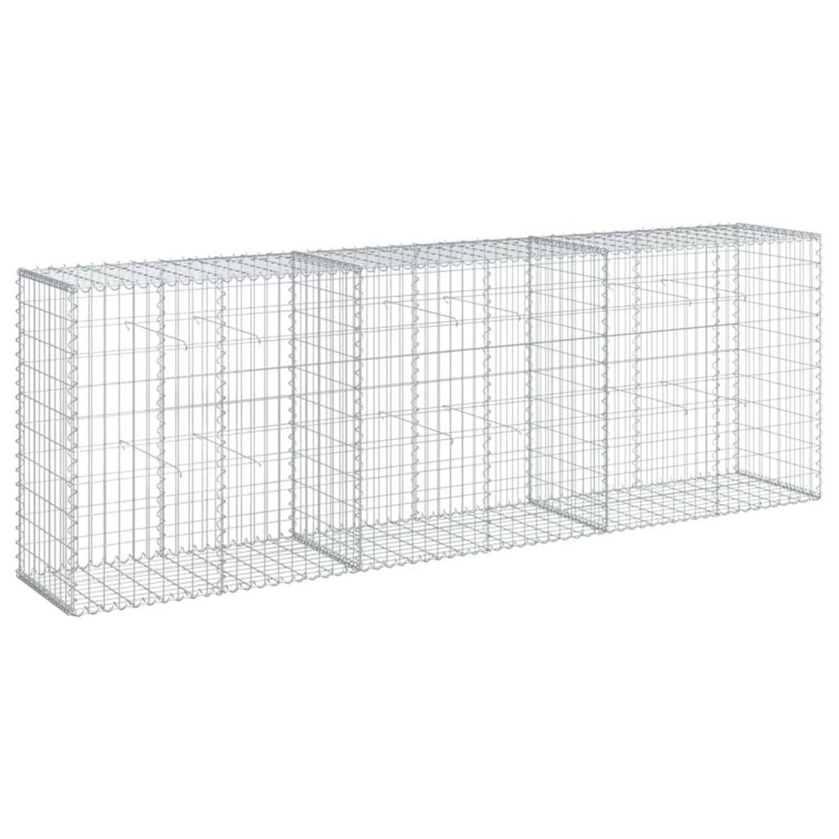 VIDAXL Panier gabion avec couvercle 300x50x100 cm fer galvanise