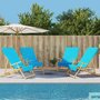 Voir la diapositive 1 : VIDAXL Serviettes de plage 4 pcs turquoise 60x135 cm tissu 400 GSM