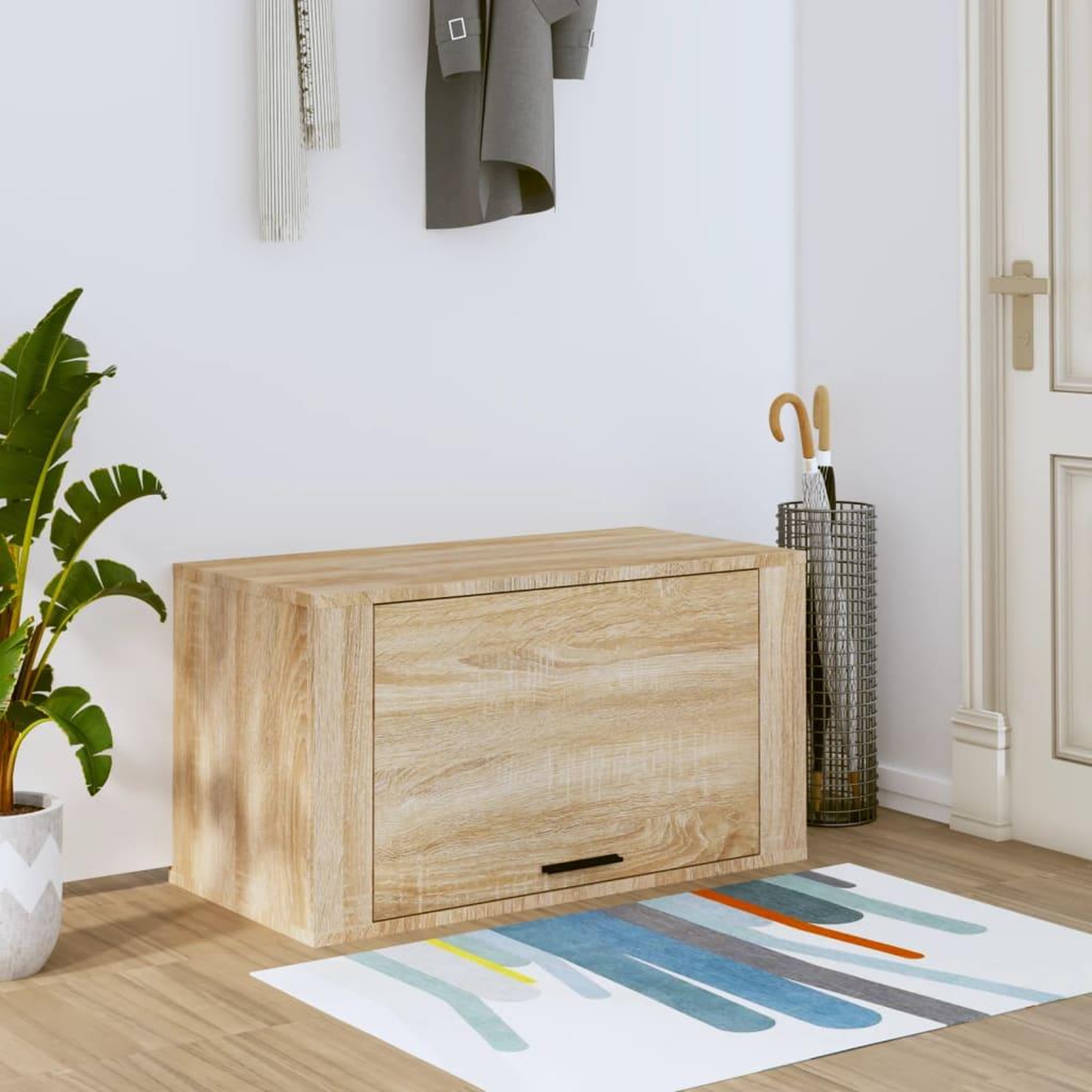 Voir la diapositive 1 : VIDAXL Armoire a chaussures murale Chene sonoma 70x35x38 cm