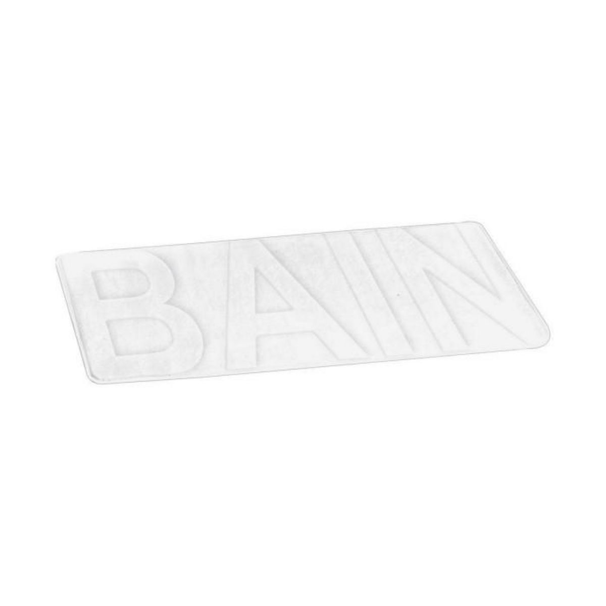 Paris Prix Tapis de Bain Microfibre  Relief  45x75cm Blanc