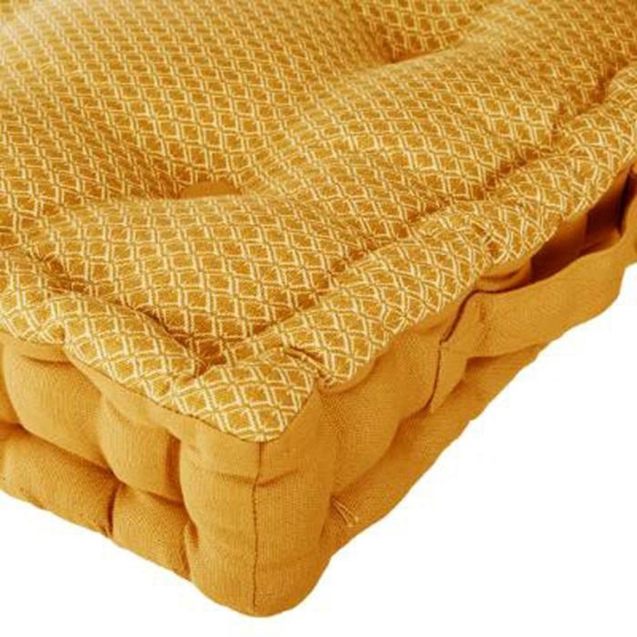 Voir la diapositive 2 : ATMOSPHERA Coussin de Sol Carré  Otto  40x40cm Ocre