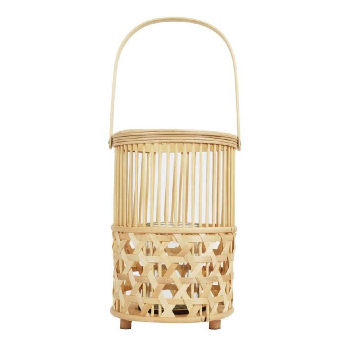 Paris Prix Lanterne en Bambou  Anse Tressée  55cm Naturel