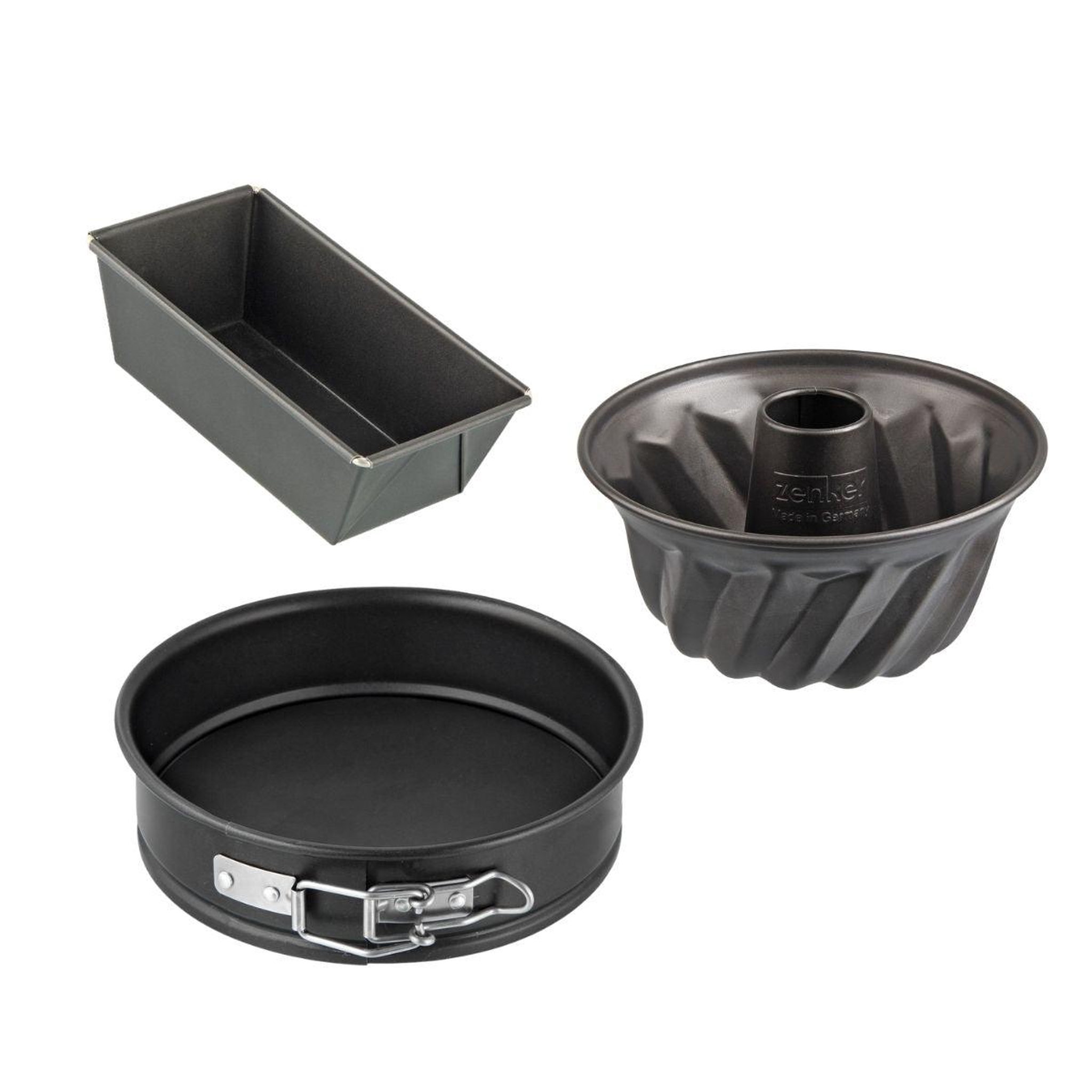 ZENKER Set de 3 mini moules à cake 15 cm, charnière 16 cm et kouglof 18 cm zenker spécial mini