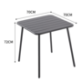 Voir la diapositive 4 : CONCEPT USINE Table de jardin 4 places carrée en acier gris foncé BERGAME