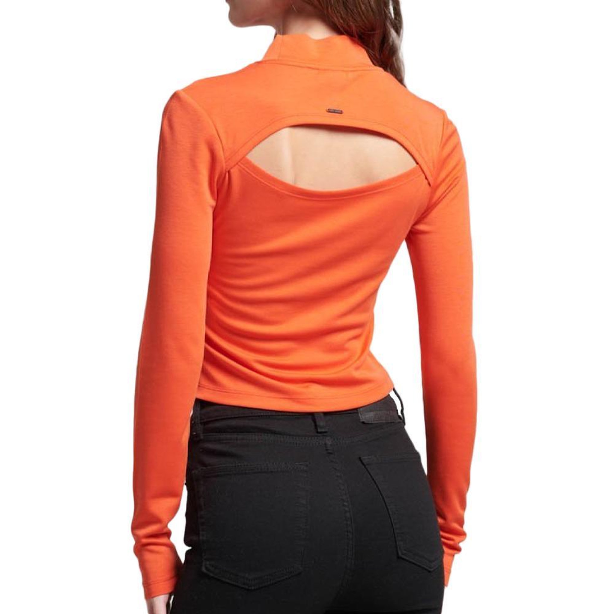 Voir la diapositive 2 : SUPERDRY T-Shirt Manches Longues Orange Femme Superdry Open Back