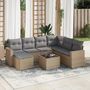 Voir la diapositive 1 : VIDAXL Salon de jardin avec coussins 8 pcs beige resine tressee