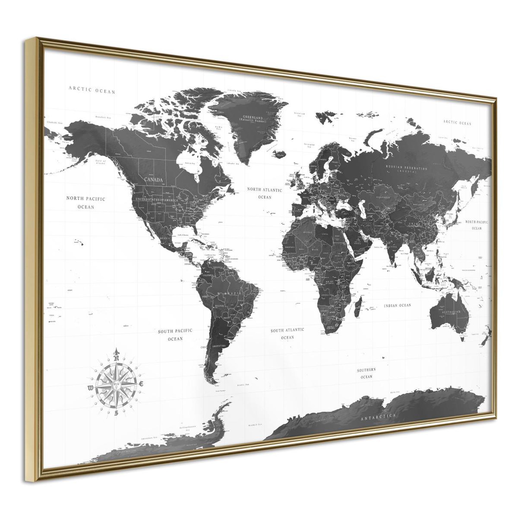 Voir la diapositive 1 : Paris Prix Affiche Murale Encadrée  The World in Black and White