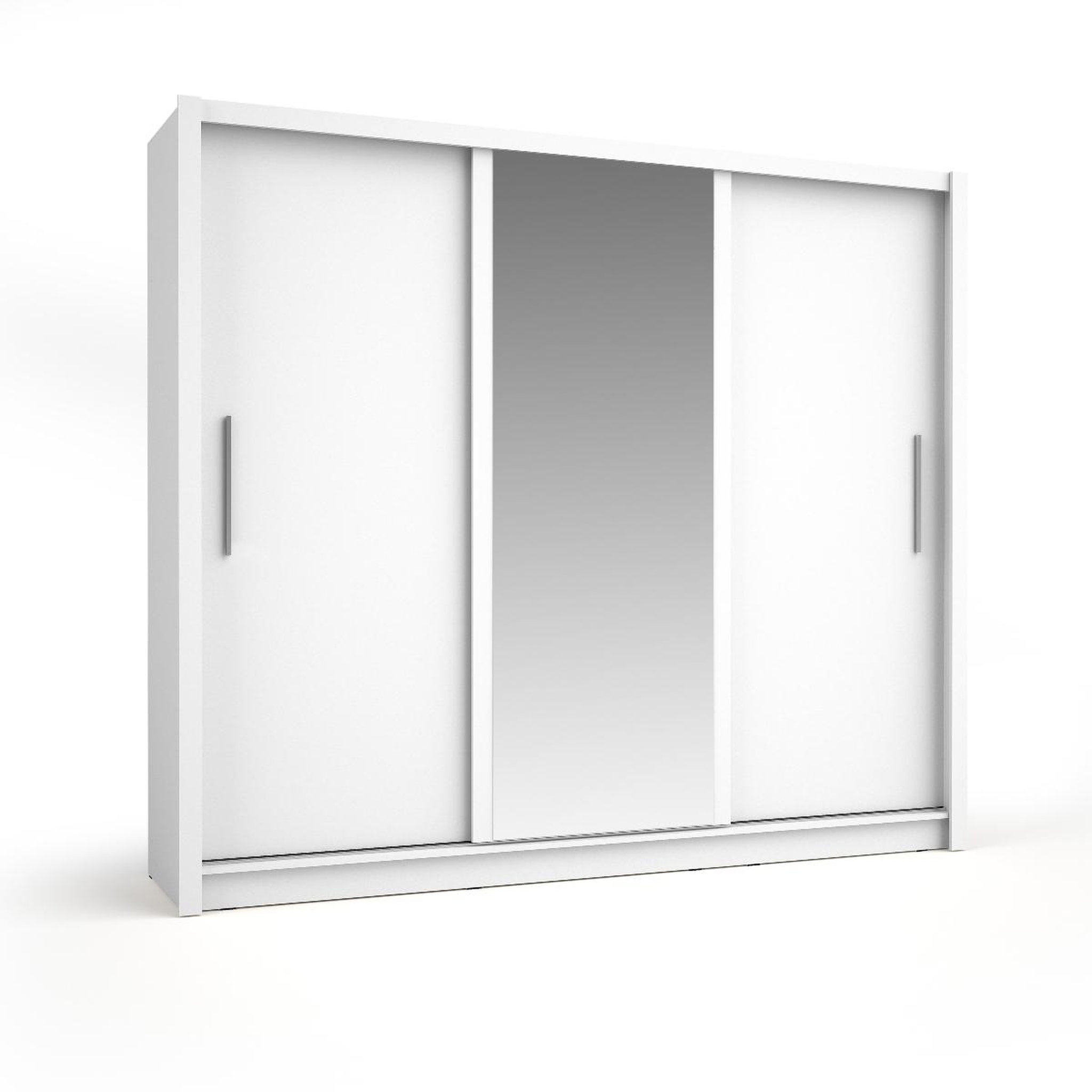 JLC KREATION Armoire moderne blanche 3 portes coulissantes 245cm ulric