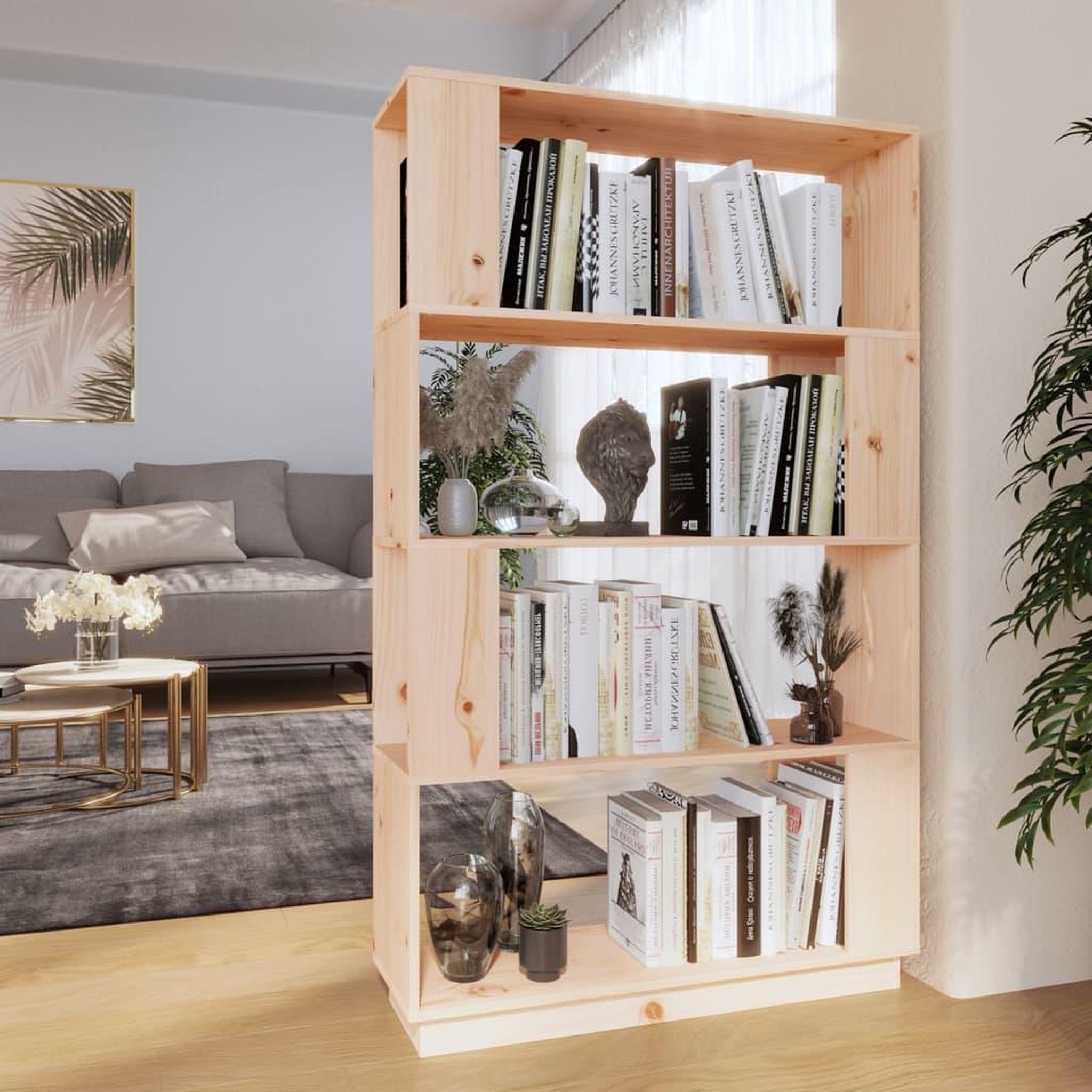 Voir la diapositive 1 : VIDAXL Bibliotheque/Separateur de piece 80x25x132 cm Pin solide