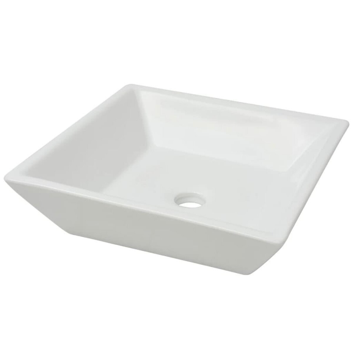 VIDAXL Lavabo carree Ceramique Blanc 41,5 x 41,5 x 12 cm