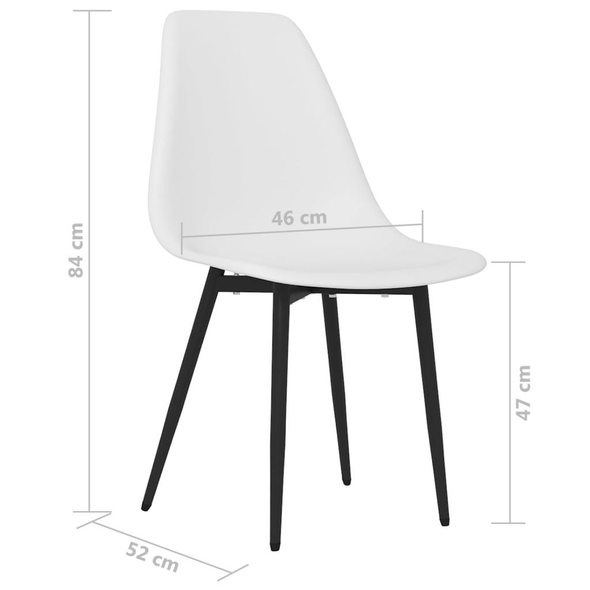 Voir la diapositive 6 : VIDAXL Chaises a manger lot de 4 blanc PP