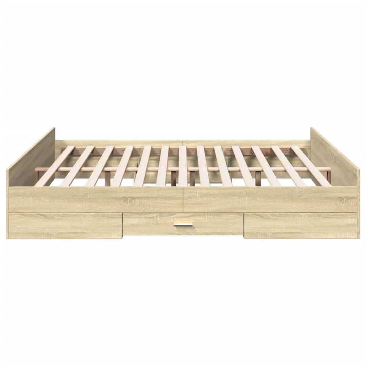 VIDAXL Cadre de lit avec tiroirs sans matelas chene sonoma 200x200 cm