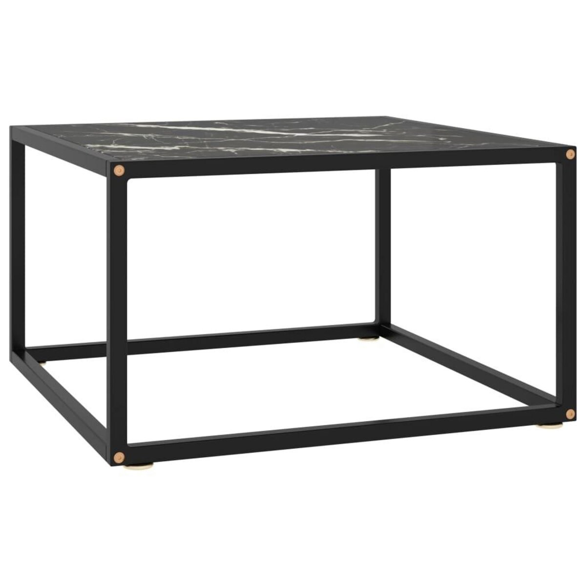 VIDAXL Table basse Noir avec verre marbre noir 60x60x35 cm