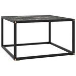 VIDAXL Table basse Noir avec verre marbre noir 60x60x35 cm