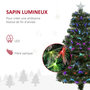 Voir la diapositive 4 : HOMCOM Sapin de Noël artificiel lumineux fibre optique LED multicolore + support pied Ø 66 x 120H cm 130 branches étoile sommet brillante vert