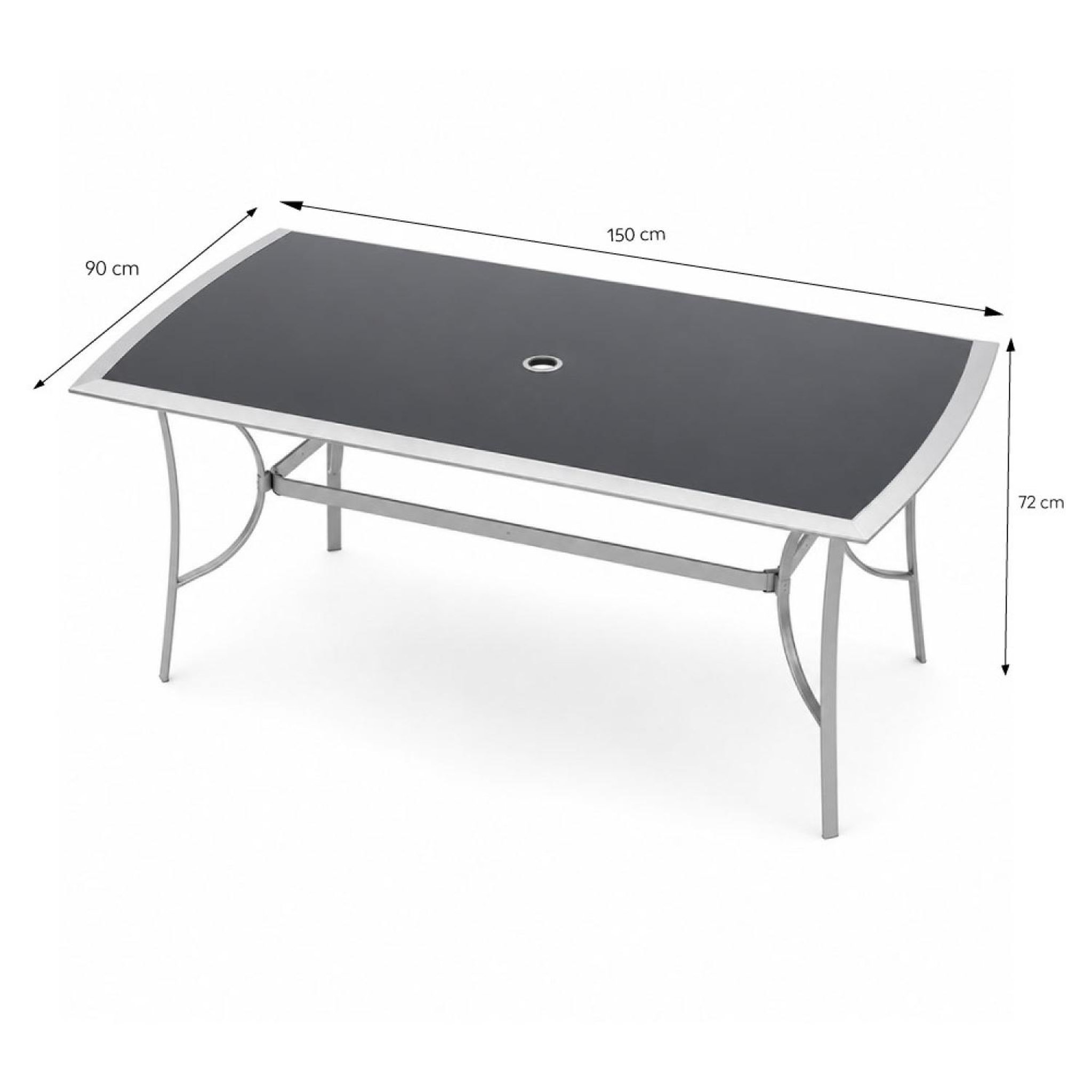 Voir la diapositive 3 : CONCEPT USINE Ensemble de jardin table 150 cm + lot de 4 chaises pliantes alassio