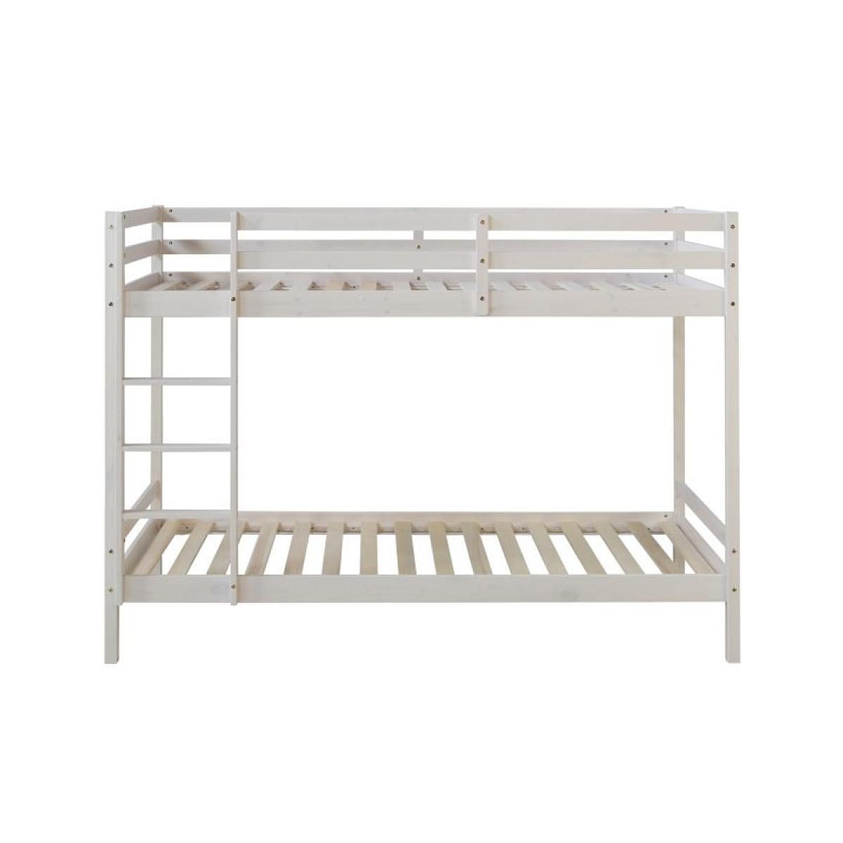 HomeStyle4U Lit superposé avec 2 matelas enfant 90x200 cm