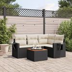 VIDAXL Salon de jardin 5 pcs avec coussins noir resine tressee