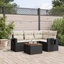 Voir la diapositive 1 : VIDAXL Salon de jardin 5 pcs avec coussins noir resine tressee