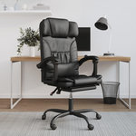 VIDAXL Fauteuil inclinable de bureau Noir Similicuir