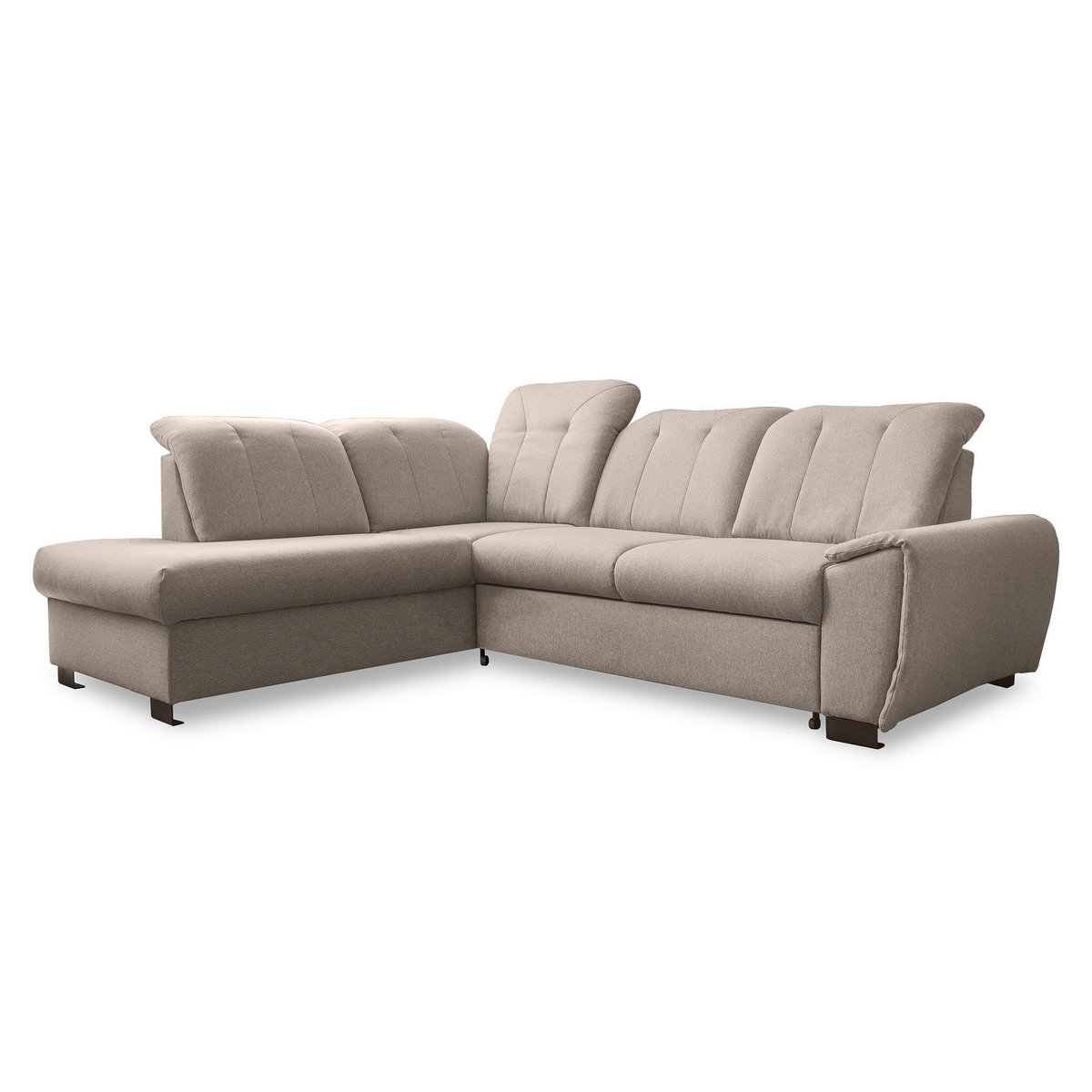 BEST MOBILIER Paul - canapé d'angle gauche - 5 places - convertible avec coffre et têtières - en tissu