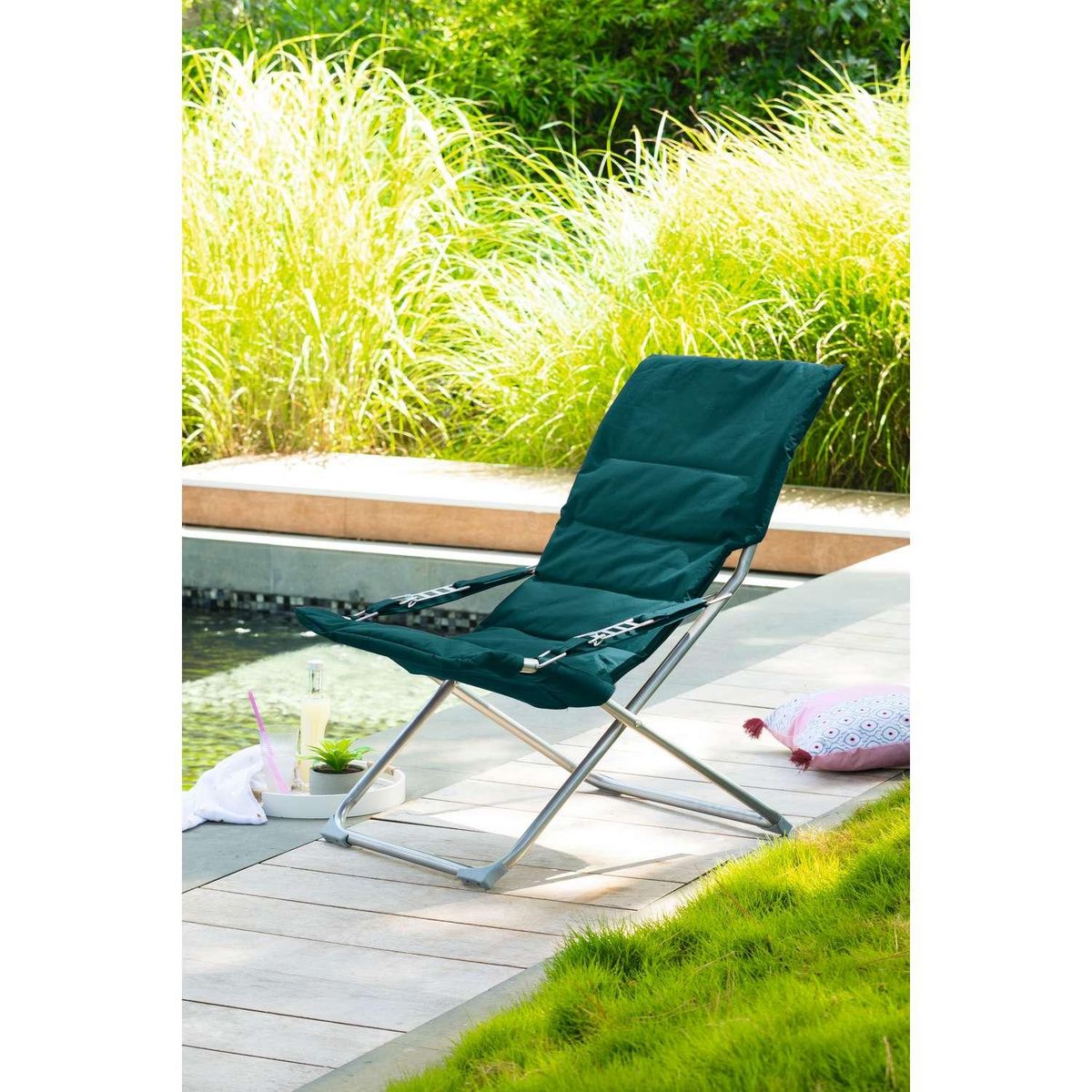 HESPERIDE Fauteuil relax de jardin pliable Milos - 3 Positions