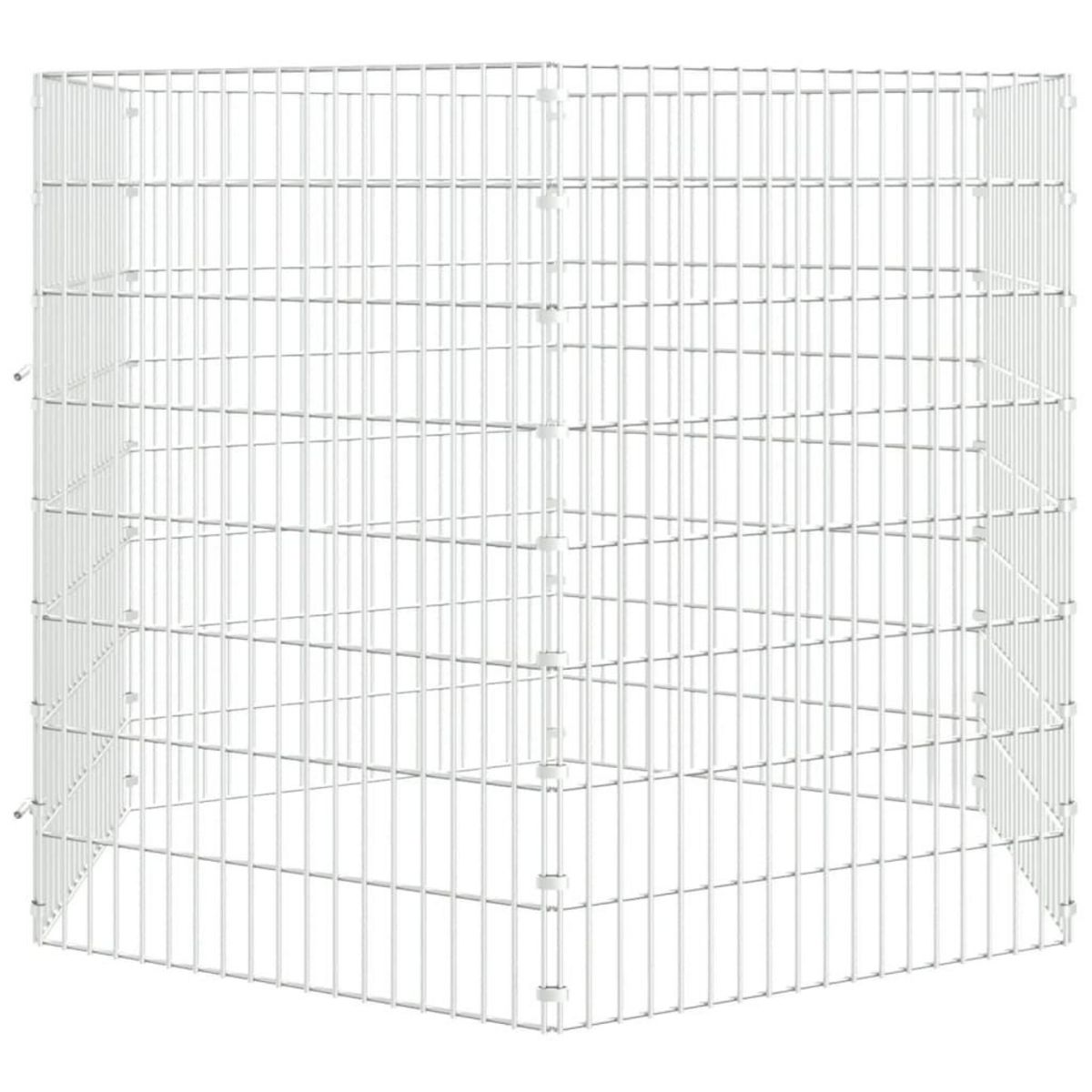 VIDAXL Enclos pour animaux en liberte 6 panneaux 54x80cm fer galvanise