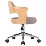 Voir la diapositive 4 : VIDAXL Chaise pivotante de bureau Taupe Bois courbe et tissu