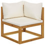 Voir la diapositive 4 : VIDAXL Salon de jardin 5 pcs avec coussin Creme Bois d'acacia solide