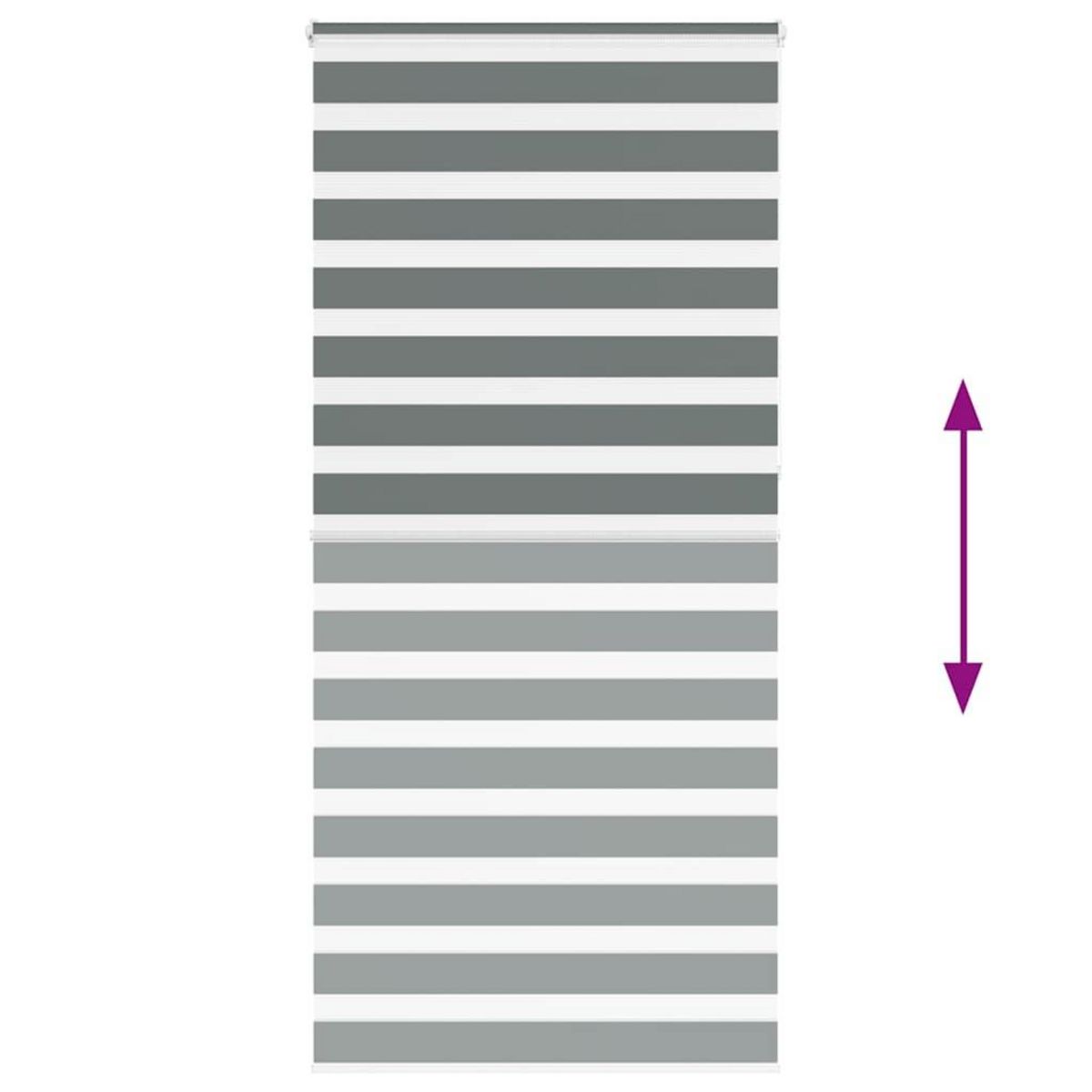 VIDAXL Store zebre gris fonce largeur du tissu 100,9 cm polyester