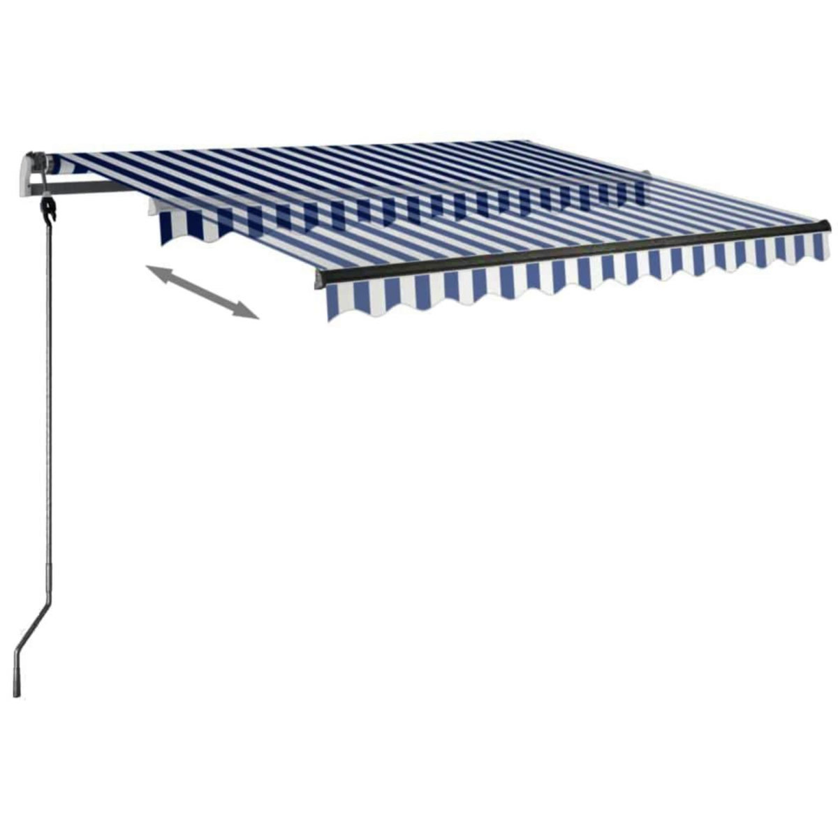 VIDAXL Auvent manuel retractable sur pied 300x250 cm Bleu/Blanc