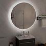 Voir la diapositive 3 : VIDAXL Armoire de salle de bain miroir rond et LED Blanc 54x54x17,5 cm