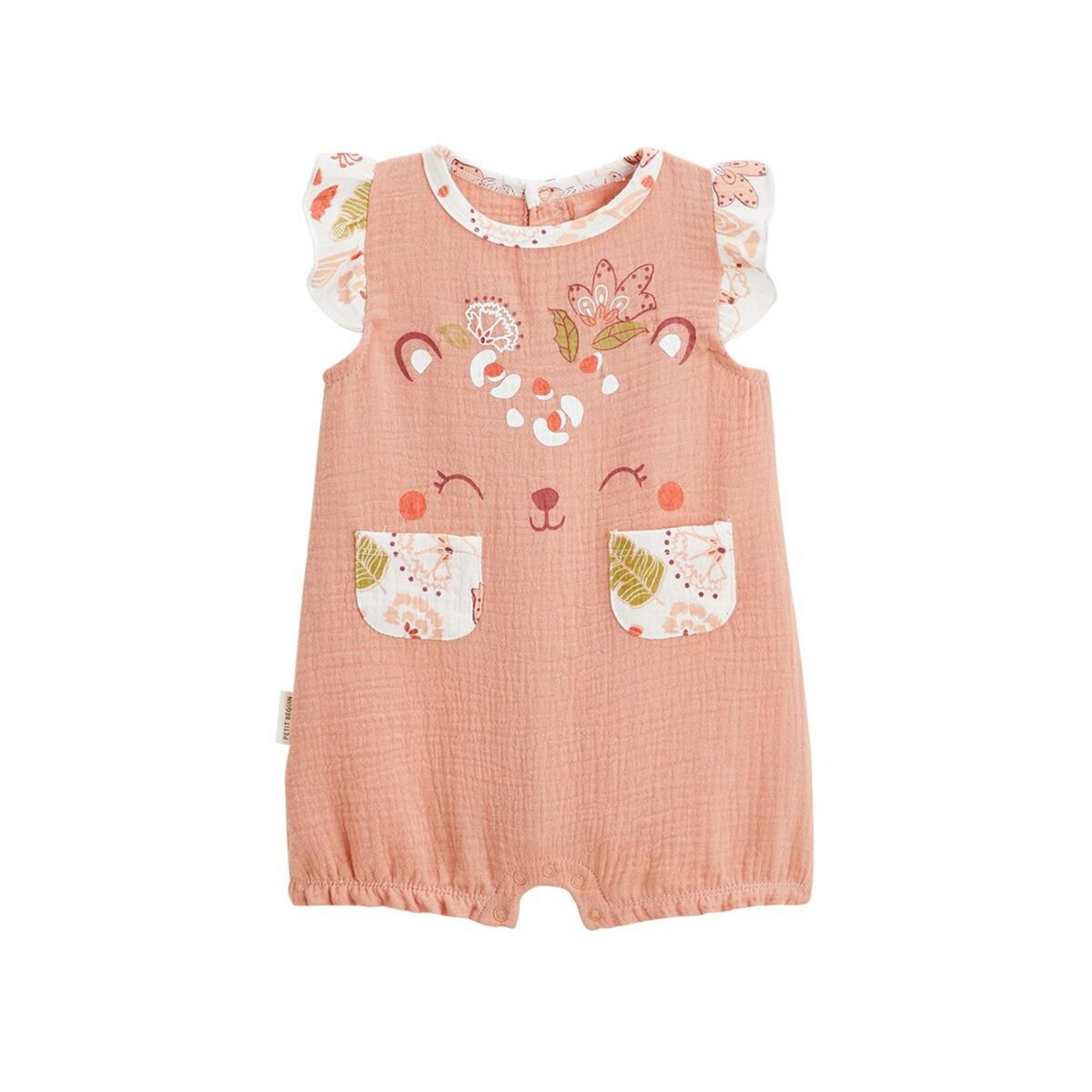 Petit Béguin Barboteuse bébé en gaze de coton Mindanao