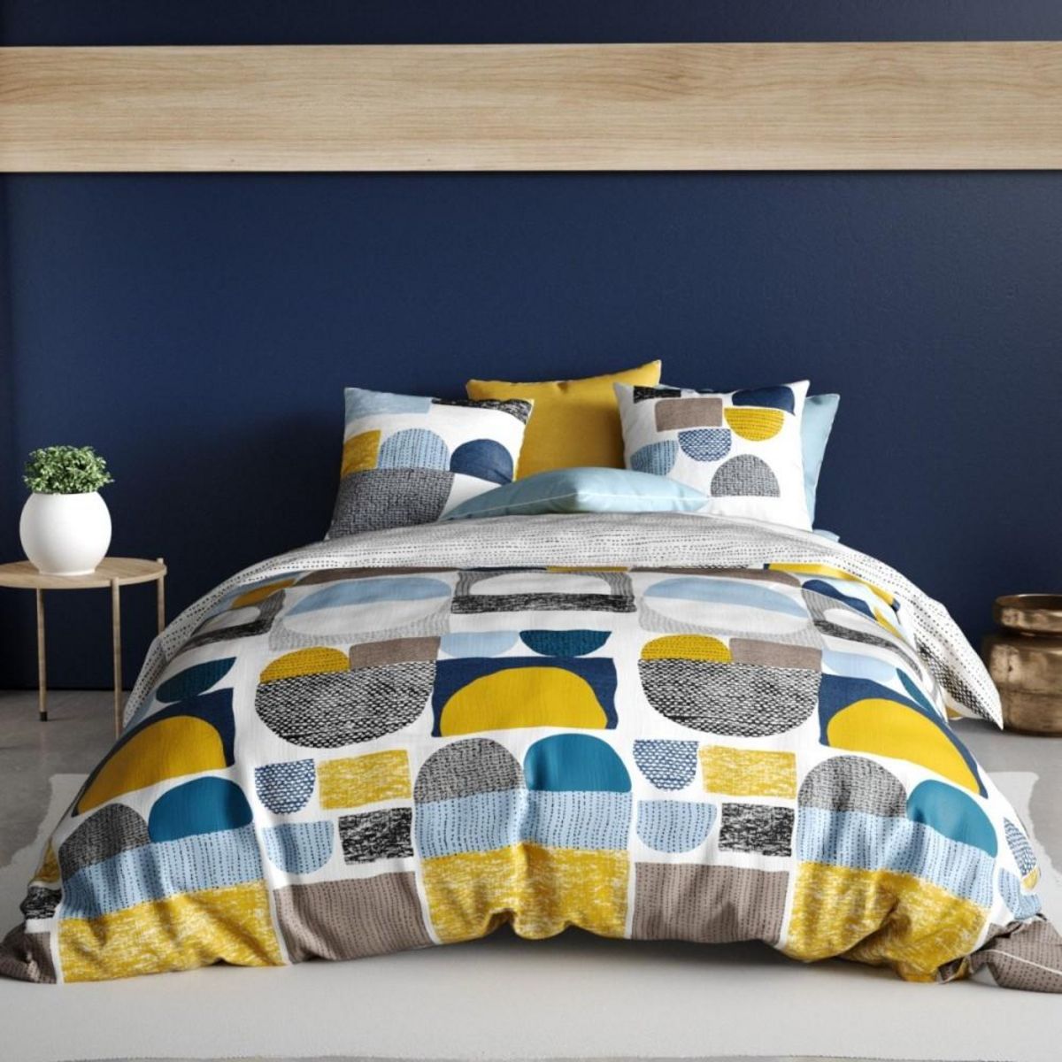 ATELIER DU COTON Housse de couette 260x240 ASTRA + 2 taies coton 57 fils