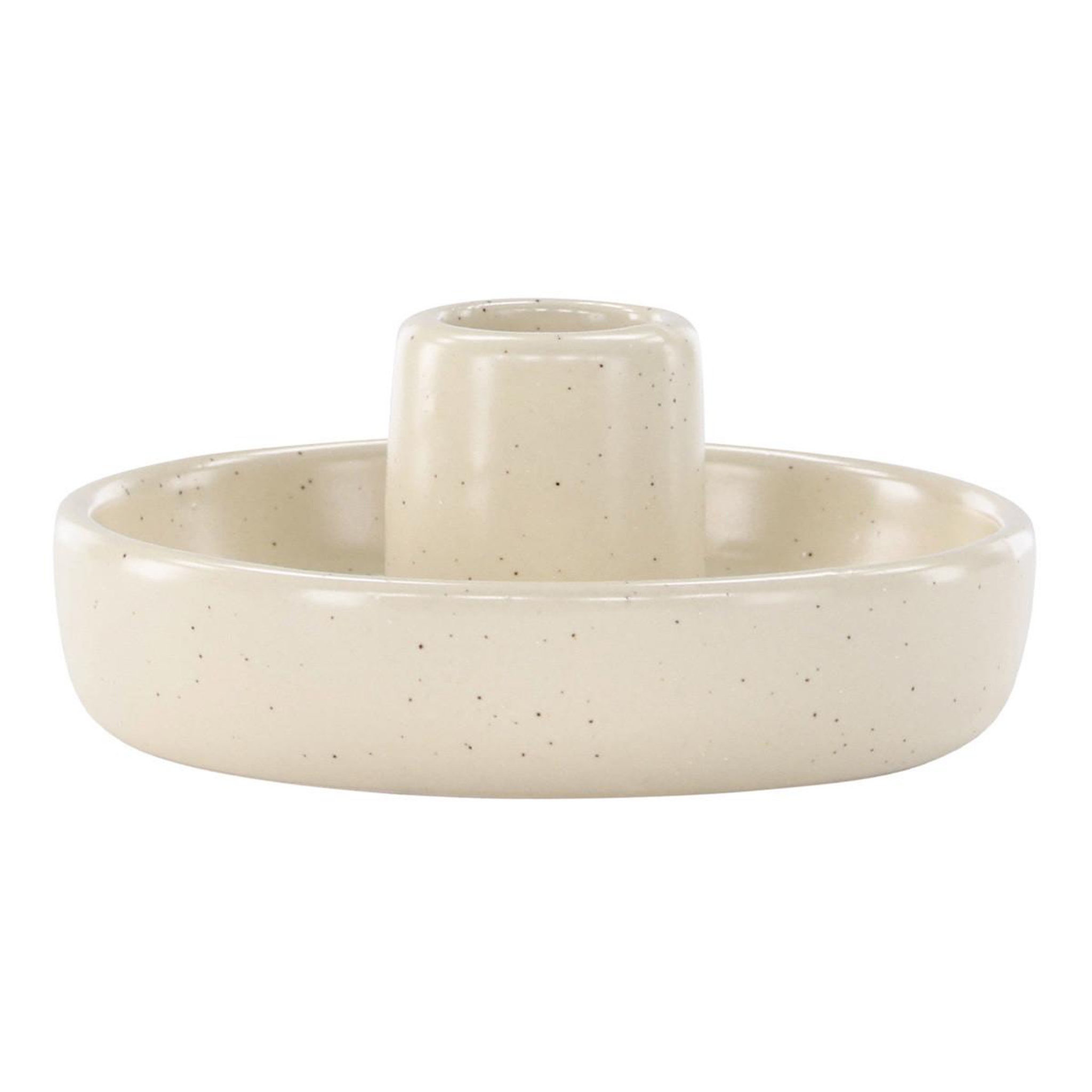 Paris Prix Bougeoir en céramique  otis  11cm beige & noir