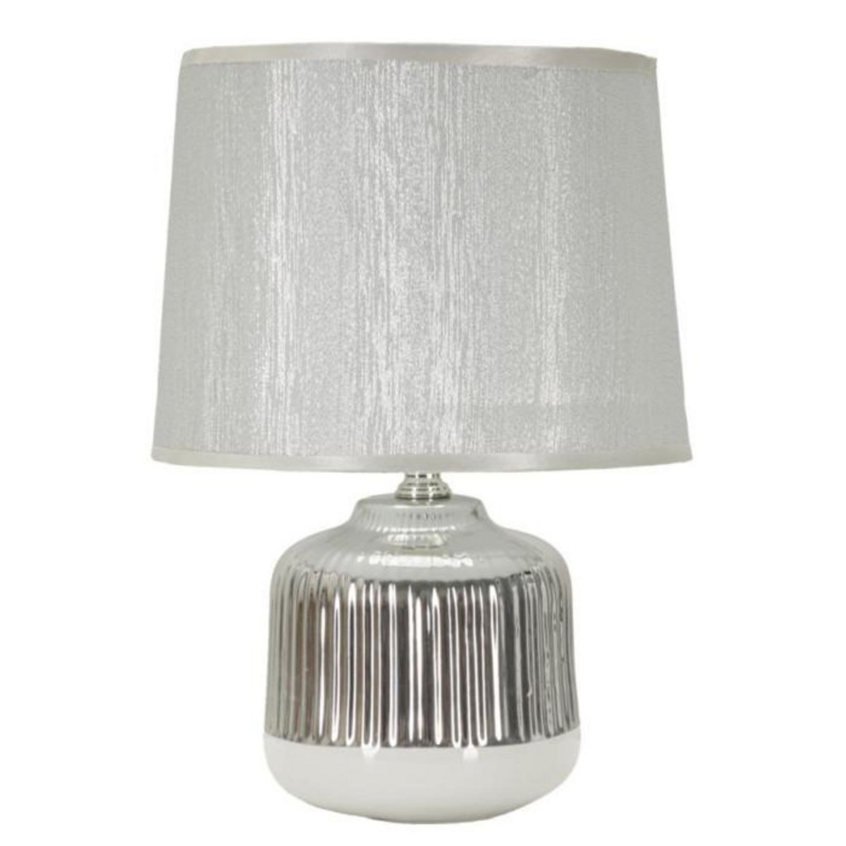 Paris Prix Lampe à Poser en Céramique  Lucina  29cm Argent & Blanc