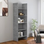 VIDAXL Bibliotheque Gris beton 60x35x180 cm Bois d'ingenierie