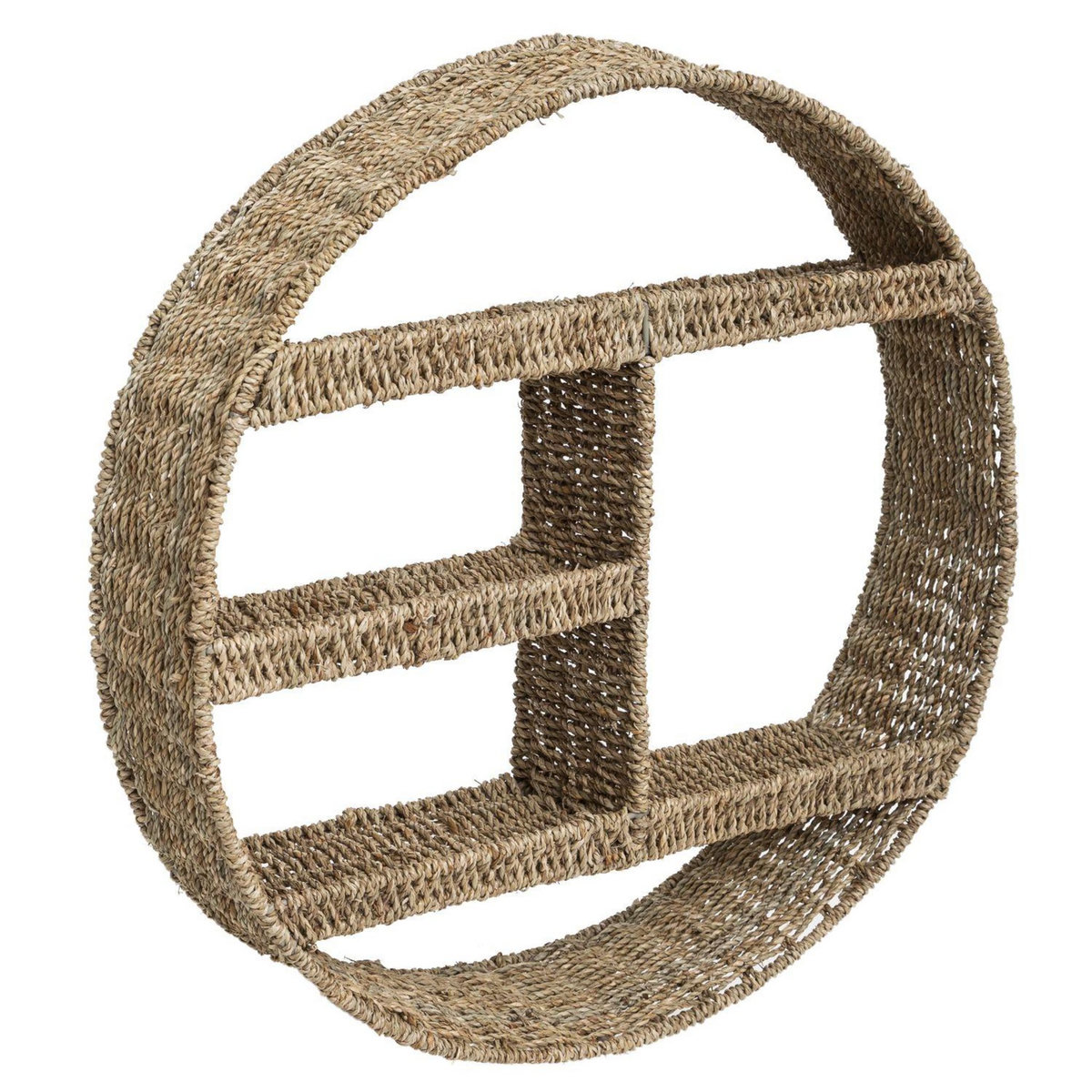 ATMOSPHERA Etagère murale ronde design roseau Seagrass - Diam. 58 cm - Beige