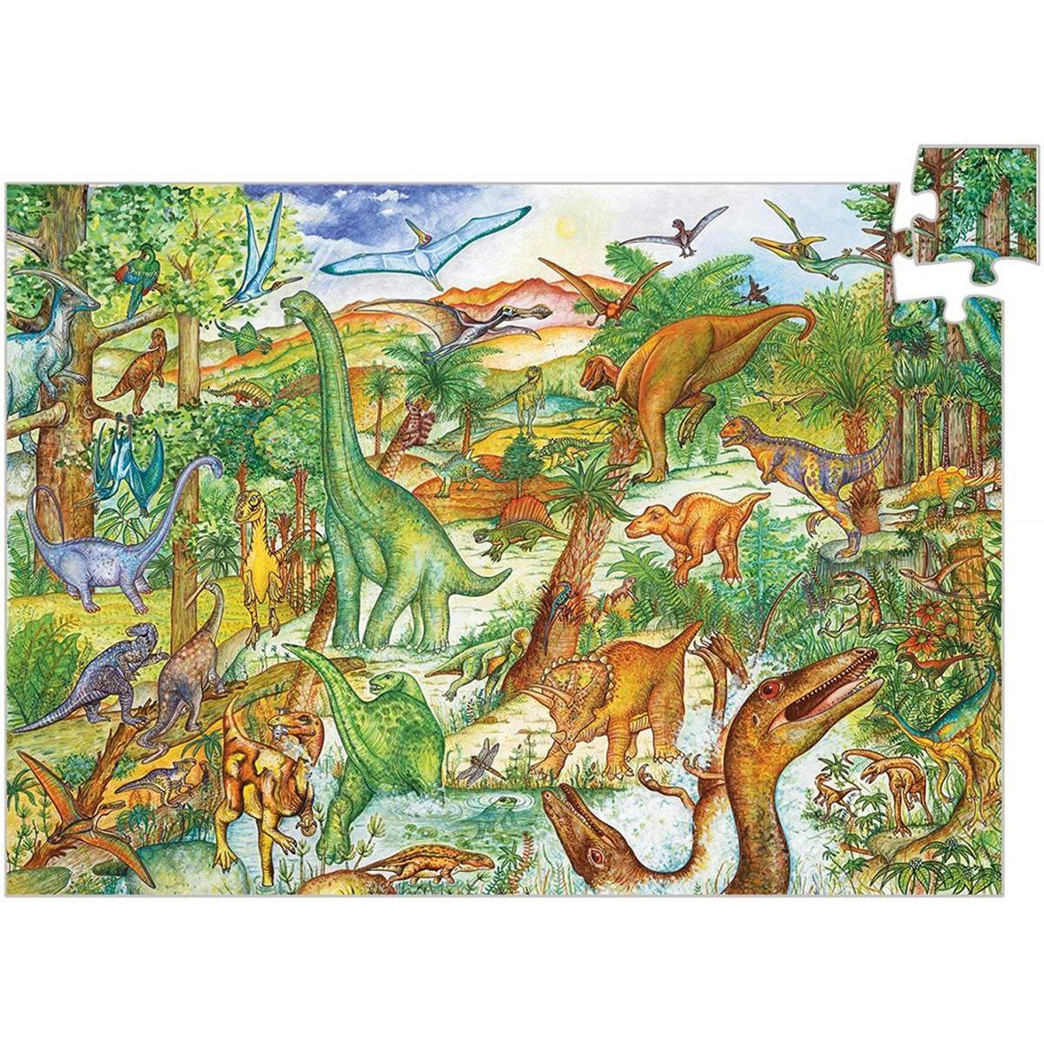 Voir la diapositive 2 : Djeco Puzzle observation 100 p dinosaures