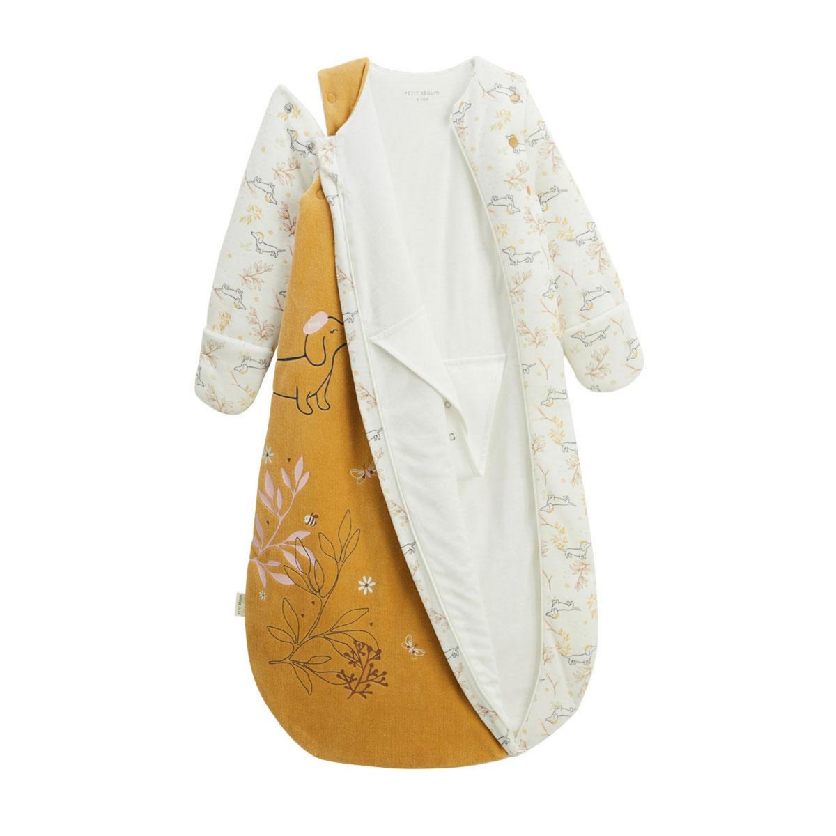 Petit Béguin Gigoteuse d'hiver en velours avec manches amovibles Emilie