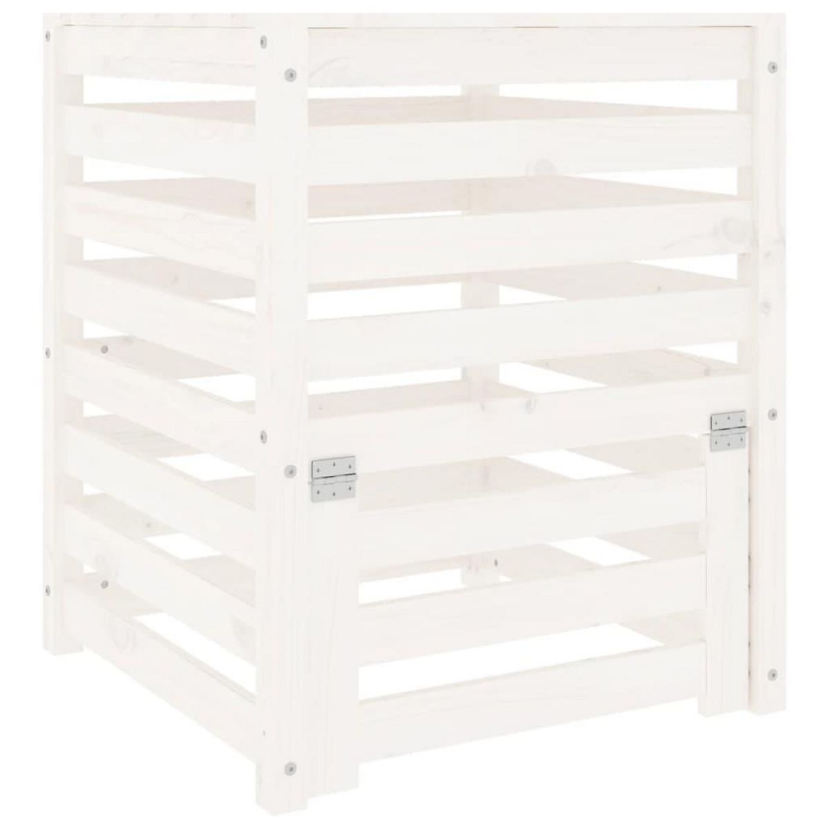 VIDAXL Composteur Blanc 63,5x63,5x77,5 cm Bois massif de pin