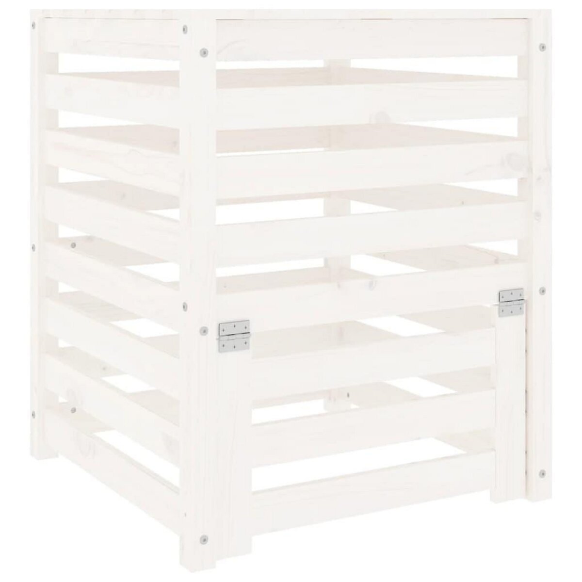 VIDAXL Composteur Blanc 63,5x63,5x77,5 cm Bois massif de pin