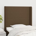 VIDAXL Tete de lit avec oreilles Marron fonce 103x16x118/128 cm Tissu