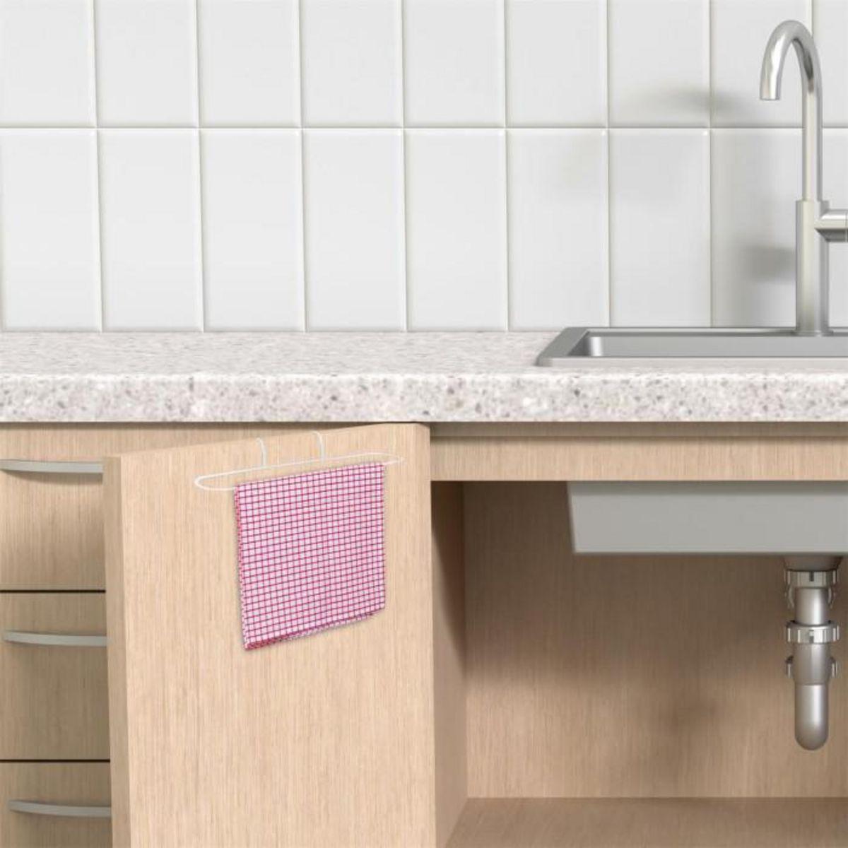 Paris Prix Porte-Serviette en Métal  Pour Porte  27cm Blanc