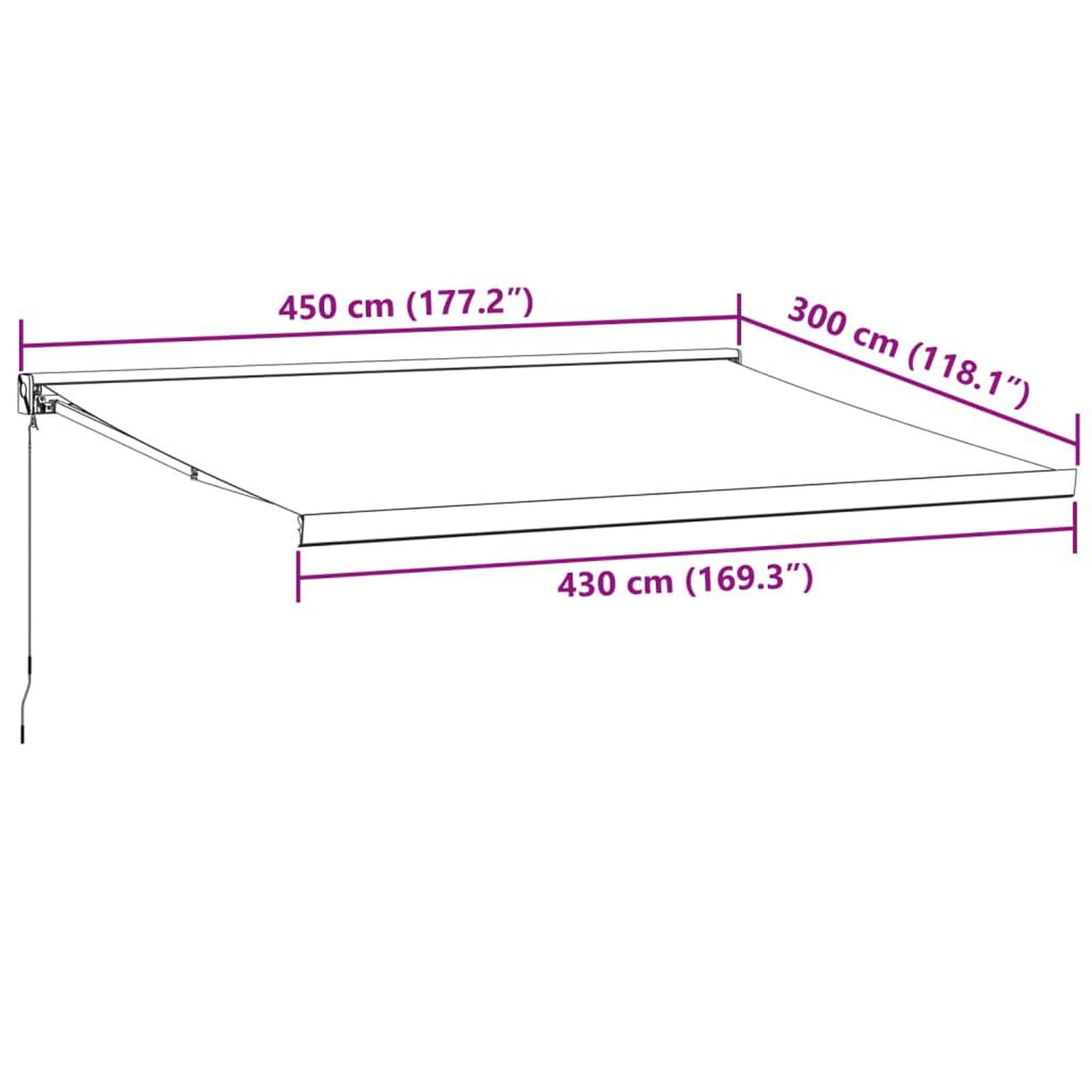Voir la diapositive 6 : VIDAXL Auvent manuel retractable marron 450x300 cm