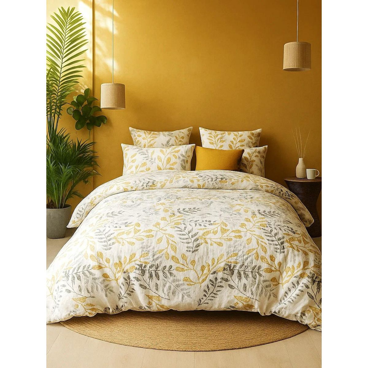 Les Ateliers du Linge Parure de housse de couette 100% coton bio 57fils eloa