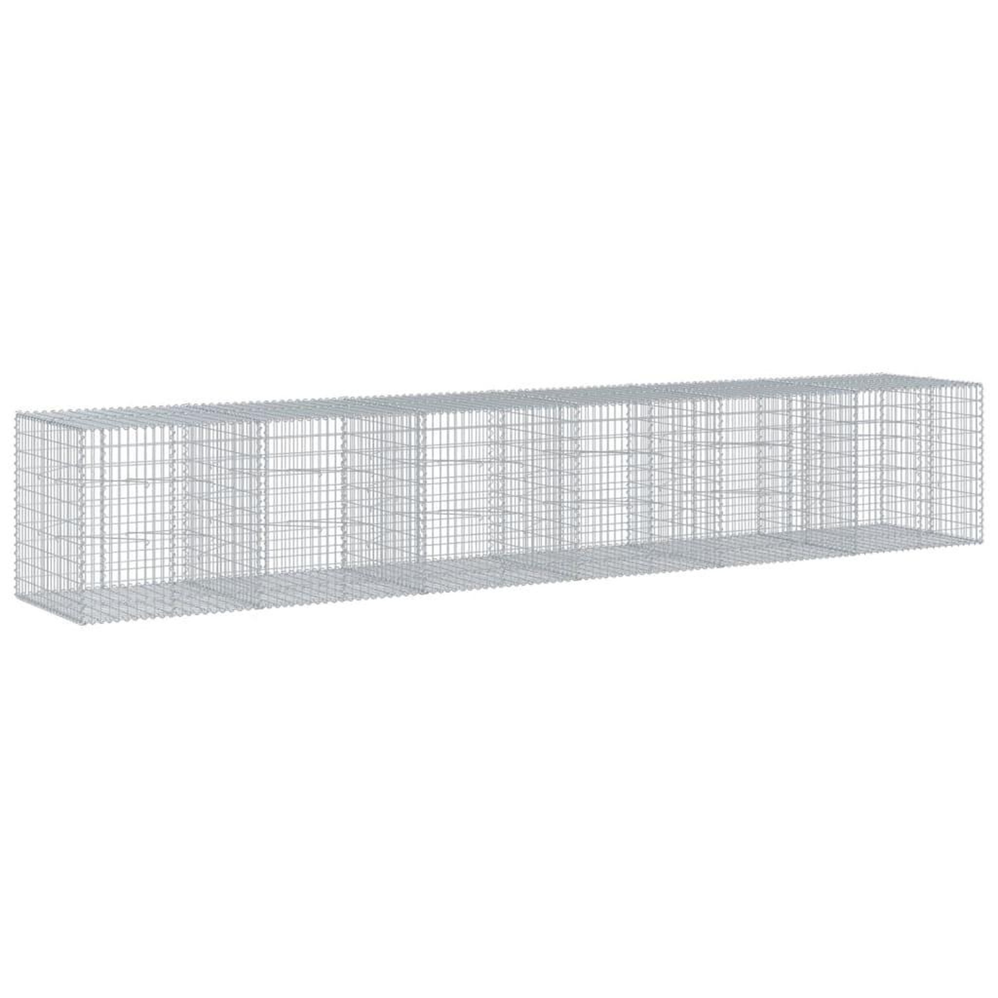 Voir la diapositive 2 : VIDAXL Panier gabion avec couvercle 600x100x100 cm fer galvanise