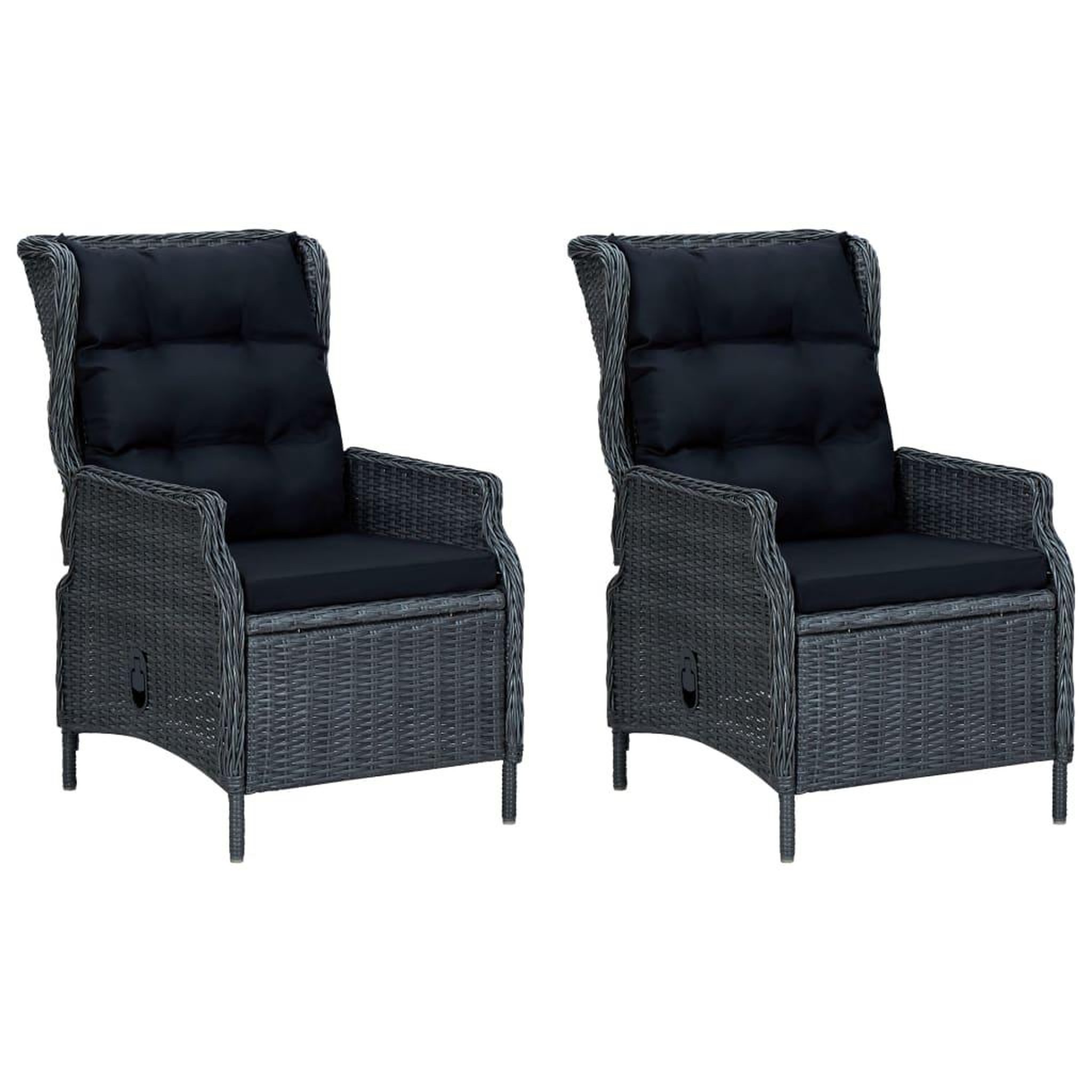 Voir la diapositive 2 : VIDAXL Ensemble a manger 9 pcs avec coussins resine tressee gris fonce