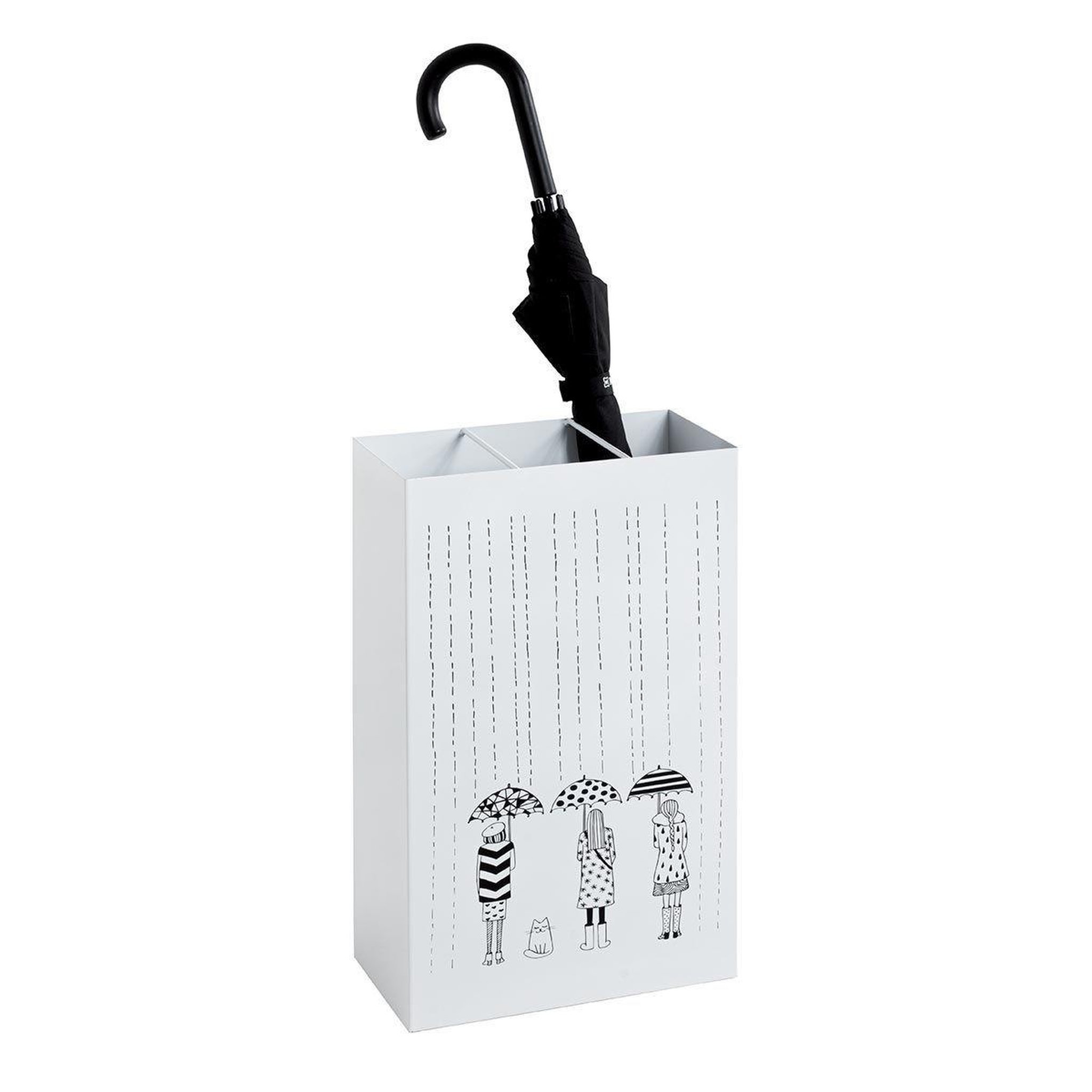 Voir la diapositive 4 : Paris Prix Porte-parapluie design  motif  48cm blanc laqué